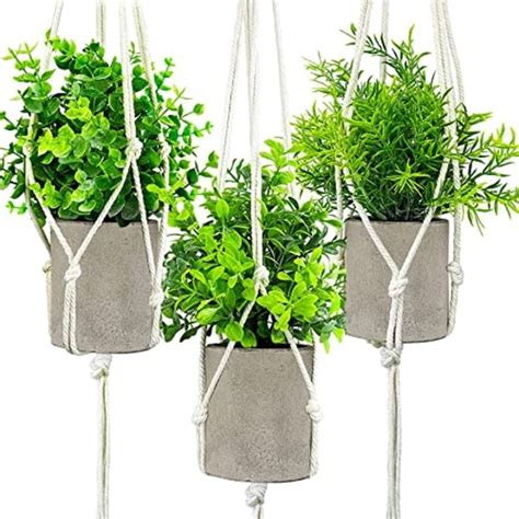 Artificial Hanging Plants Small Potted Fake Plants Faux Hanging Plants