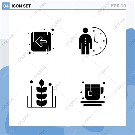 Set Of Vector Solid Glyphs On Grid For Arrow Left Optimization