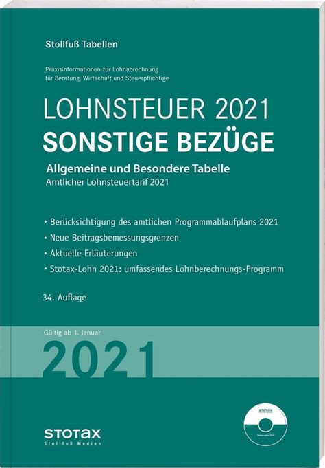 Tabelle Lohnsteuer 2022 Sonstige Bezüge Buch 978 3 08 335022 4