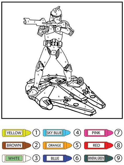 Star Wars Color By Number Coloring Pages Free Printable Coloring