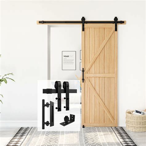 Homlux Ft Antique Sliding Barn Door Hardware Kit Single Door Whole