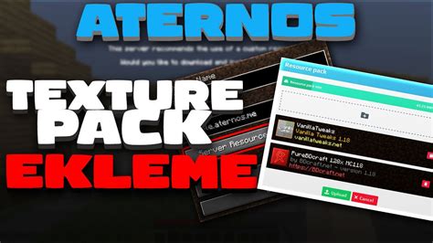 ATERNOS TEXTURE PACK YÜKLEME SUNUCUYA TEXTURE PACK NASIL EKLENIR