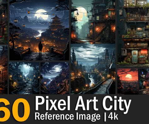 Artstation Pixel Art City Reference Images 4k Artworks