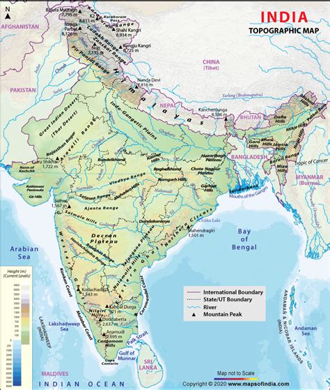 Topographic Map Of India For Kids Know Topographic Features With