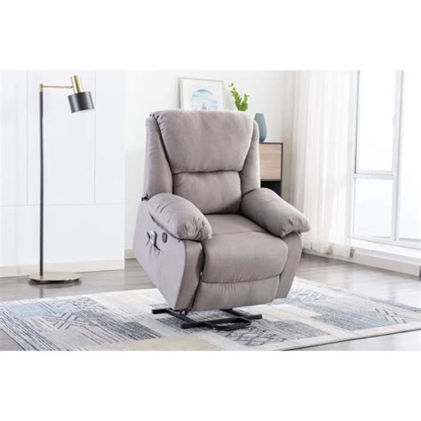 DUPI Fauteuil Relax Électrique Massage Miami Gris ÉLEVABLE RECLINABLE