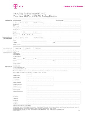 Fillable Online Erluterungen Zum Auftrag Fr Businessmail X Fax Email