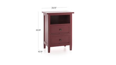 Harbor Red 2 Drawer Nightstand Reviews Crate And Barrel