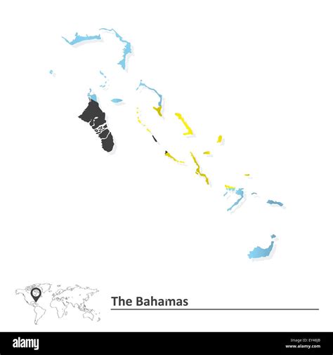 Map Of Bahamas With Flag Vector Illustration Stock Vector Image And Art