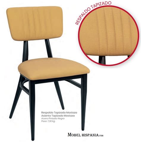 Rb Azul Silla En Acero Negro Asiento Tapizado Mobel Hispania