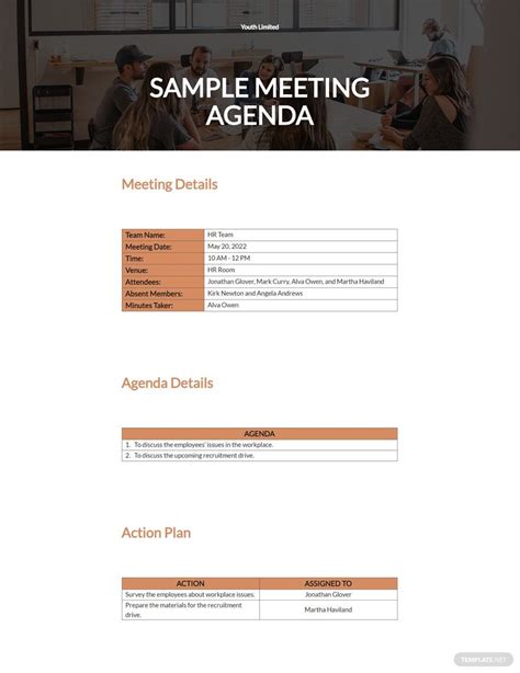 Sample Meeting Agenda Template Google Docs Word Apple Pages