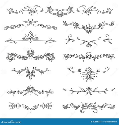 Fancy Sketch Text Dividers Or Elegance Separator Set Can Be Used As