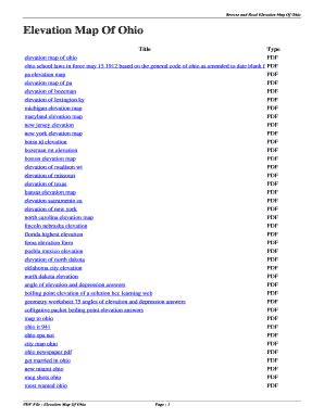Fillable Online Elevation Map Of Ohio. elevation map of ohio Fax Email Print - pdfFiller