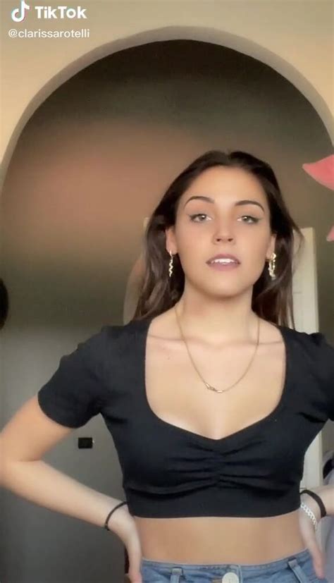 Amazing Clarissa Rotelli Shows Cleavage In Hot Black Crop Top