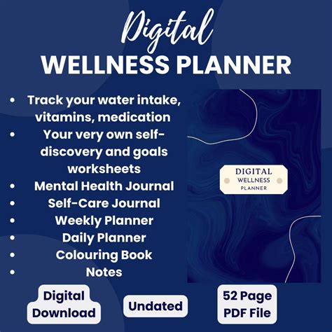 All In One Digital Wellness Planner Weekly Planner Mental Health