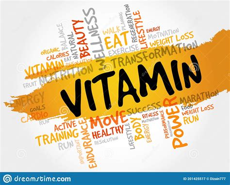 Gimnasio De La Nube De Palabras De Vitamina Stock De Ilustración