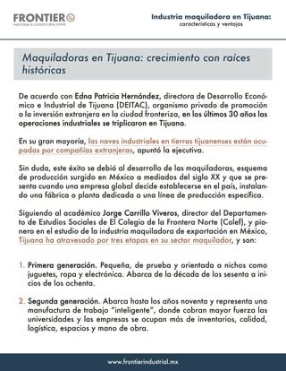 Ventajas Y Crecimiento De La Industria Maquiladora En Tijuana Pdf