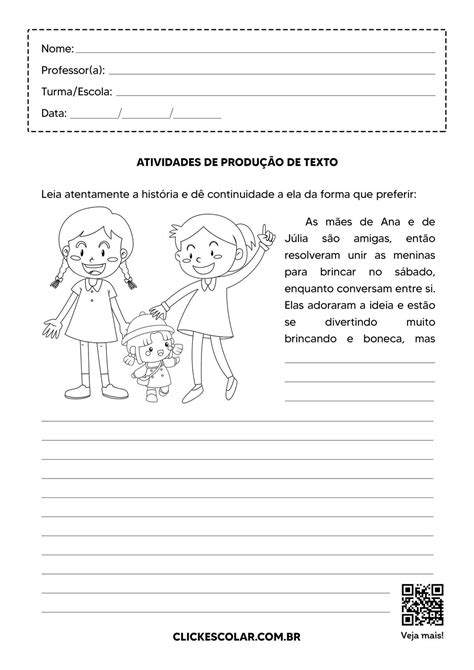 Atividades De Produção De Texto Para 3º Ano