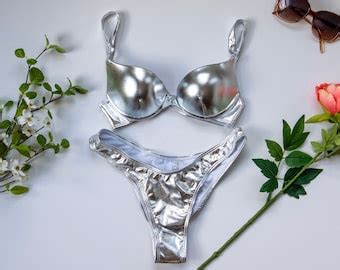Silver Bikini Etsy