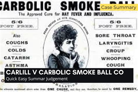 Quick Easy Summary of Carlill V Carbolic Smoke Ball Co - Legal Swamp