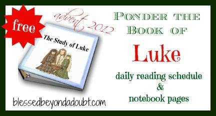 FREE Luke Bible Study Daily Schedule and Notebook Pages - Blessed ...