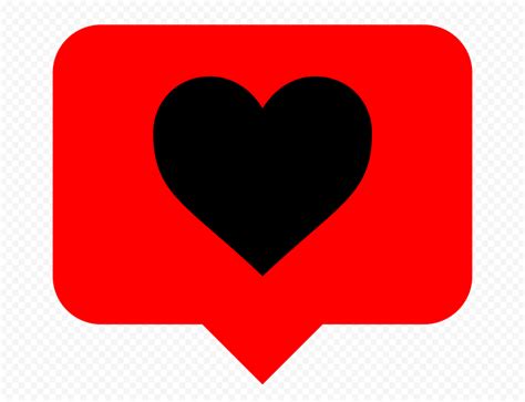 Hd Red Black Heart Icon Instagram Like Notification Png Citypng