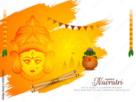 Traditional Happy Navratri Indian Festival Devotional Background Stock