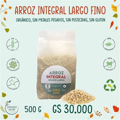 Arroz Integral Orgánico Largo Planeta Verde