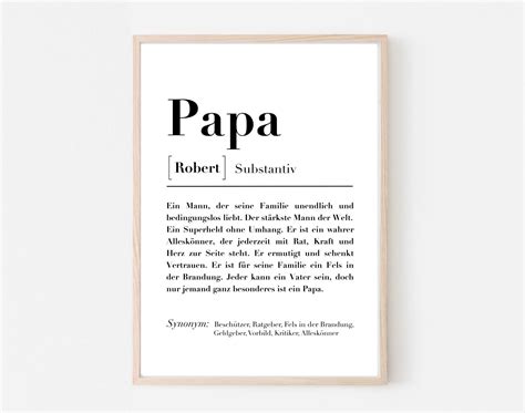 Personalisiertes Poster Papa Definition Vater Geschenk