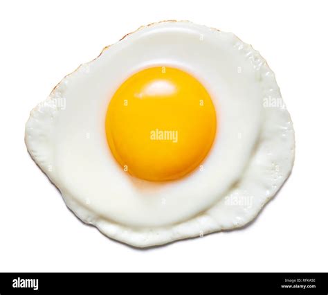 Top View Of Fried Egg Isolated On White Background Stock Photo Alamy