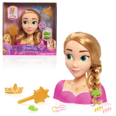 Disney Princess Rapunzel Styling Head Blonde Hair 10 Piece Pretend