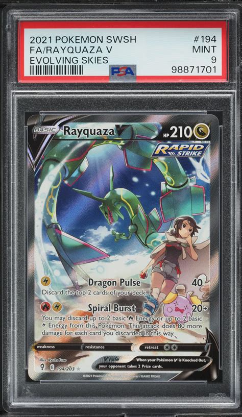 Pokemon Sword Shield Evolving Skies Rayquaza V Cgc Gem