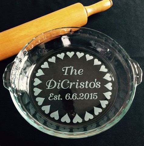 Wedding T Personalized Pie Plate Etched Glass Pie Plate Etsy