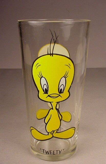 Vintage 1973 Warner Bros Pepsi Drinking Glass Tweety Bird Looney Tunes