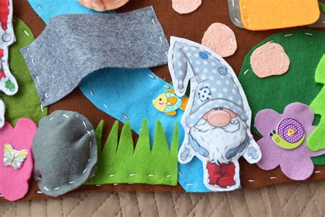 Gnomes Felt Playscape Fairy Play Mat Play Set Small World Kids Woodland