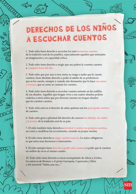 Decálogo de derechos de los niños a escuchar cuentos en 2021 Lectura