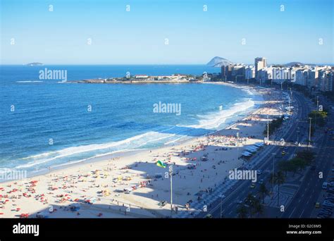 View Of Copacabana Beach And Avenida Atlantica Rio De Janeiro Brazil