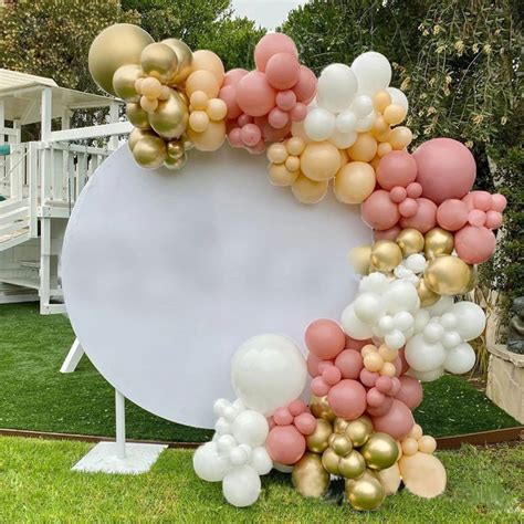 Pcs Retro Dusty Pink Peach Balloon Garland Arch Kit Gold Etsy