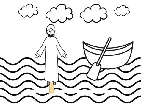 Jesus Walks On Water Craft For Kids Printable Template