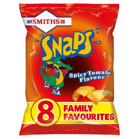 Smiths Snaps Spicy Tomato Snacks 8x13g Multipack Crisps Iceland Foods