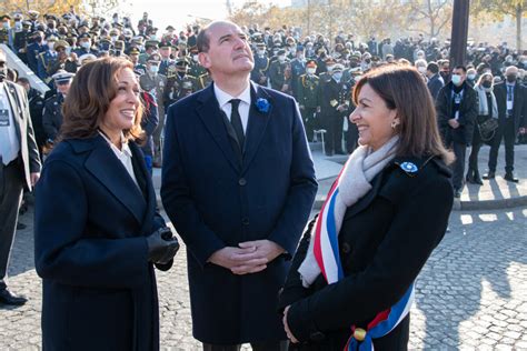 Photo Kamala Harris vice présidente des États Unis Jean Castex