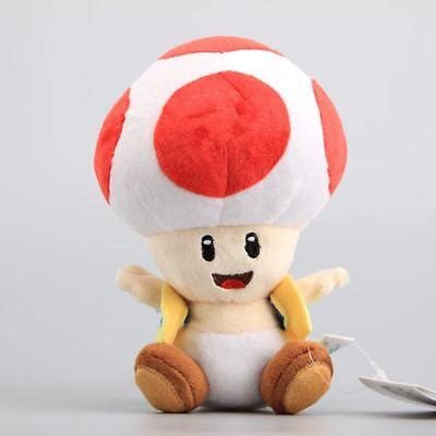 7" Super Mario Bros Mushroom Toad Plush Toys Red Color Red Toad Stuffed ...