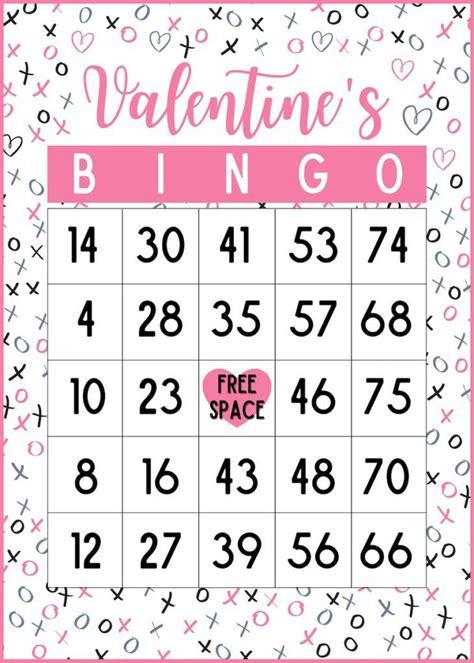 Valentine bingo free printable cards for up to 30 players! Looking for ...