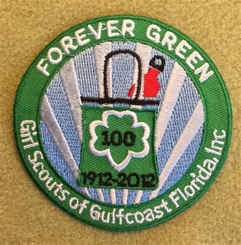 Girl Scouts Gulfcoast Florida 100th Anniversary Patch Forever Green