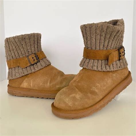 Ugg Cassidee Uggpure Tm Lined Knit Cuff Boots Size 10 Gently Used Ebay