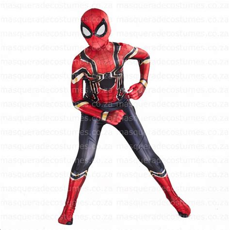 Masquerade Costume Hire Adults Spandex Iron Spider Inspired Costume