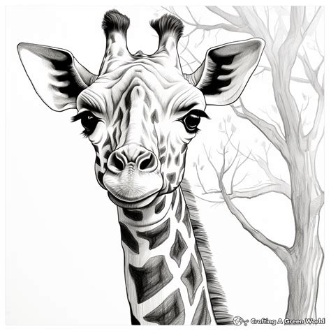 Realistic Giraffe Coloring Pages Free Printable