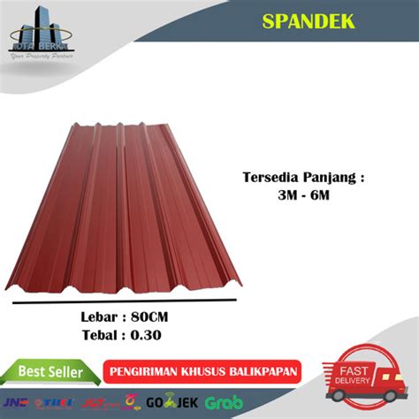 Jual ATAP SPANDEK WARNA 0 30 Mm X 80 CM PER LEMBAR 6M BIRU APLUS