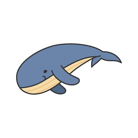 Lindo ballena caricatura garabato icono vector ilustración