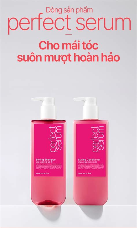 Bộ đôi Gội Xả mise en scene Perfect Serum Styling giúp tóc suôn mượt và