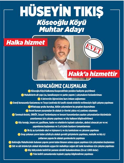 Köseoğlu Muhtar Adayı Tıkış Projelerini Açıkladı Açıksöz Gazetesi